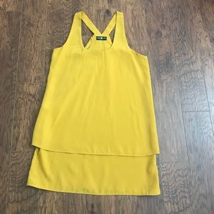 Mustard/Gold Yours Truly Layered Dress Medium